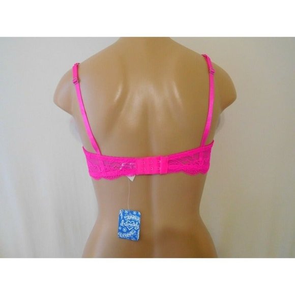 Free People 32B Bra Intimate HOT PINK Underwire Lace NEW Menwomenstyles - Picture 3 of 5